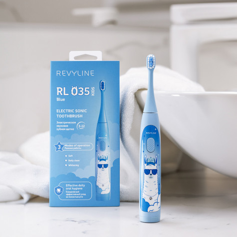 Электрическая звуковая зубная щётка Revyline RL 035 Kids, light Blue и по всему Узбекистану в интернет-магазине Revyline.uz
