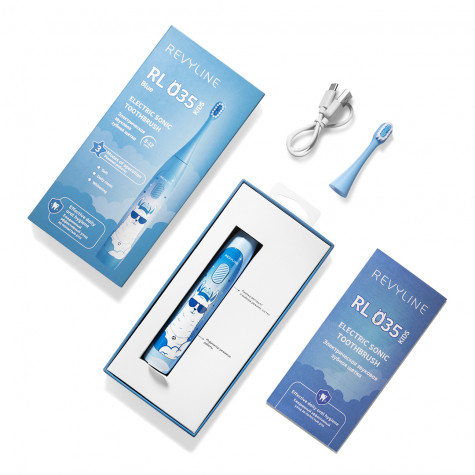 Электрическая звуковая зубная щётка Revyline RL 035 Kids, light Blue и по всему Узбекистану в интернет-магазине Revyline.uz