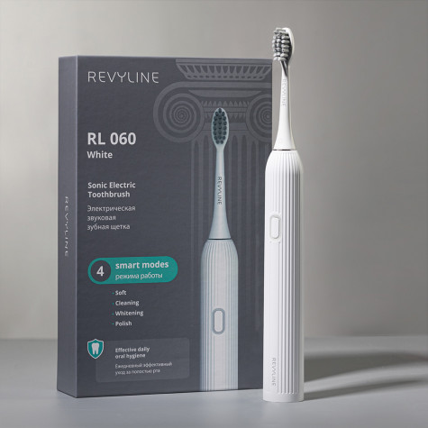 Электрическая звуковая зубная щётка Revyline RL 060, белая и по всему Узбекистану в интернет-магазине Revyline.uz