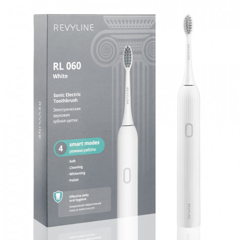 Электрическая звуковая зубная щётка Revyline RL 060, белая и по всему Узбекистану в интернет-магазине Revyline.uz