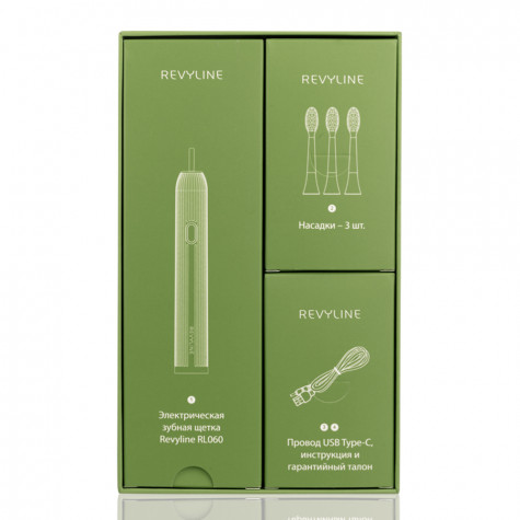 Электрическая звуковая зубная щётка Revyline RL 060, зеленая и по всему Узбекистану в интернет-магазине Revyline.uz