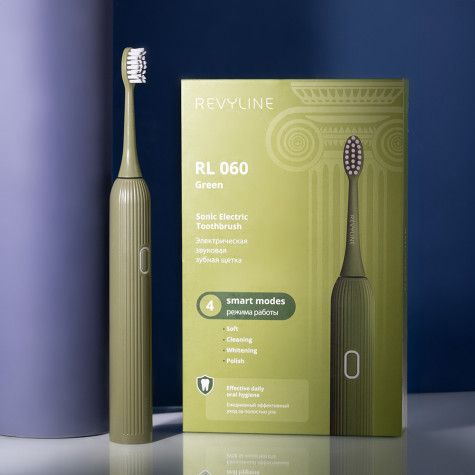 Электрическая звуковая зубная щётка Revyline RL 060, зеленая и по всему Узбекистану в интернет-магазине Revyline.uz