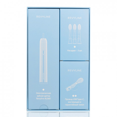 Электрическая звуковая зубная щётка Revyline RL 060, голубая и по всему Узбекистану в интернет-магазине Revyline.uz