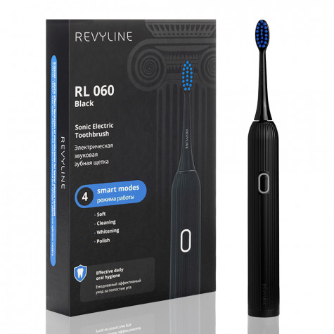 Электрическая звуковая зубная щётка Revyline RL 060 Black и по всему Узбекистану в интернет-магазине Revyline.uz