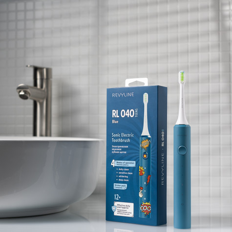 Электрическая звуковая зубная щётка Revyline RL 040 Teens, Blue