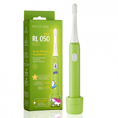 Электрическая звуковая зубная щётка Revyline RL 050 Kids, Green и по всему Узбекистану в интернет-магазине Revyline.uz