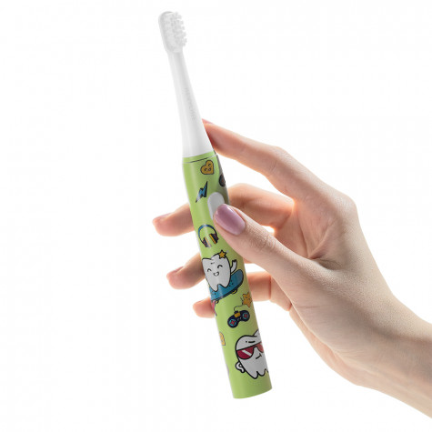 Электрическая звуковая зубная щётка Revyline RL 050 Kids, Green и по всему Узбекистану в интернет-магазине Revyline.uz