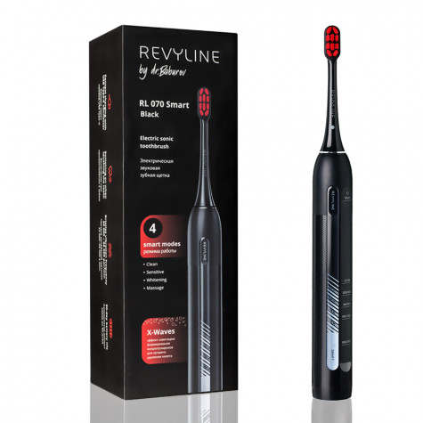 Электрическая звуковая зубная щётка Revyline RL 070 Black by Dr. Baburov и по всему Узбекистану в интернет-магазине Revyline.uz