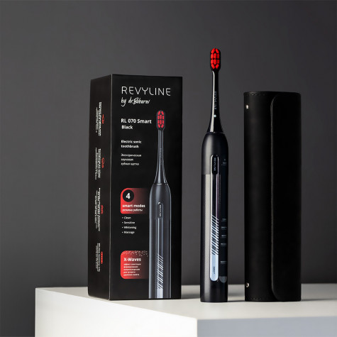 Электрическая звуковая зубная щётка Revyline RL 070 Black by Dr. Baburov и по всему Узбекистану в интернет-магазине Revyline.uz