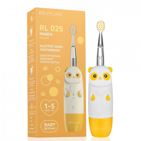 Электрическая звуковая зубная щетка Revyline RL 025 Panda, желтая и по всему Узбекистану в интернет-магазине Revyline.uz