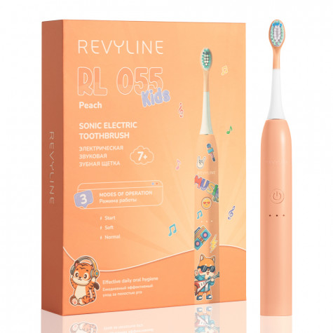 Электрическая зубная щетка Revyline RL 055 Kids, Peach и по всему Узбекистану в интернет-магазине Revyline.uz