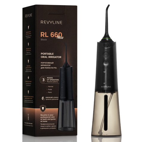 Портативный ирригатор Revyline RL 660 New, Black и по всему Узбекистану в интернет-магазине Revyline.uz