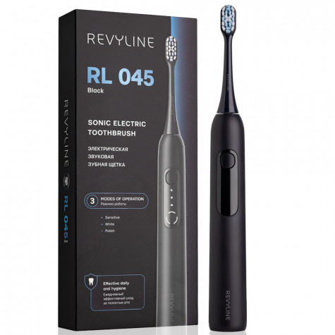 Электрическая звуковая зубная щётка Revyline RL 045 Black и по всему Узбекистану в интернет-магазине Revyline.uz