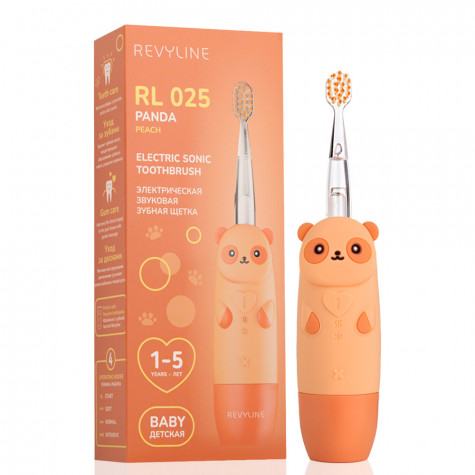 Электрическая звуковая зубная щетка Revyline RL 025 Panda, персиковая и по всему Узбекистану в интернет-магазине Revyline.uz