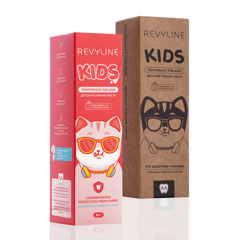 Зубная паста Revyline Kids Клубника, 60 г и по всему Узбекистану в интернет-магазине Revyline.uz