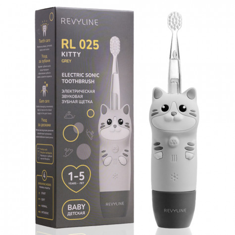 Электрическая звуковая зубная щётка Revyline RL 025 Baby Kitty, Grey и по всему Узбекистану в интернет-магазине Revyline.uz