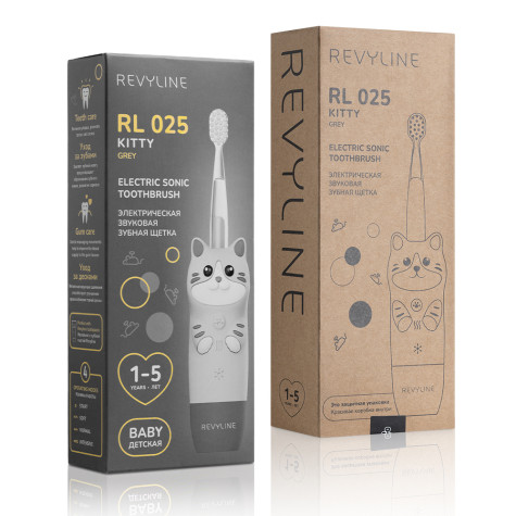 Электрическая звуковая зубная щётка Revyline RL 025 Baby Kitty, Grey и по всему Узбекистану в интернет-магазине Revyline.uz