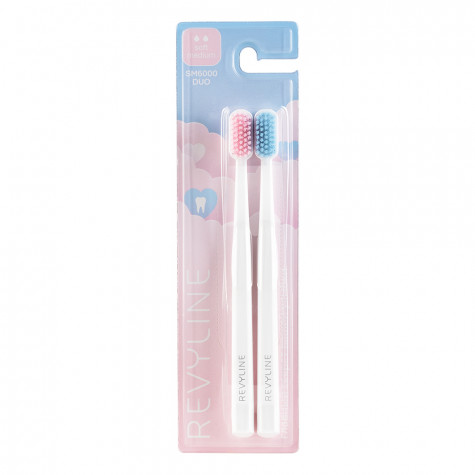 Набор зубных щеток Revyline SM6000 DUO White/Pink + White/Blue и по всему Узбекистану в интернет-магазине Revyline.uz