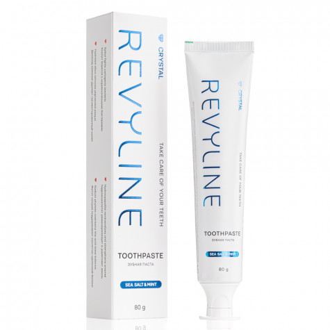 Зубная паста Revyline Crystal Морская соль и мята без фтора, 80г и по всему Узбекистану в интернет-магазине Revyline.uz