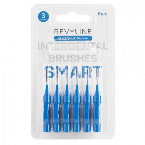 Ершики межзубные Revyline Smart, размер 3 (0,60 мм) голубые, 6 шт. и по всему Узбекистану в интернет-магазине Revyline.uz