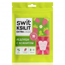 Леденцы на палочке Swit by Revyline Ksilit Extra Клубника, 8 шт.
