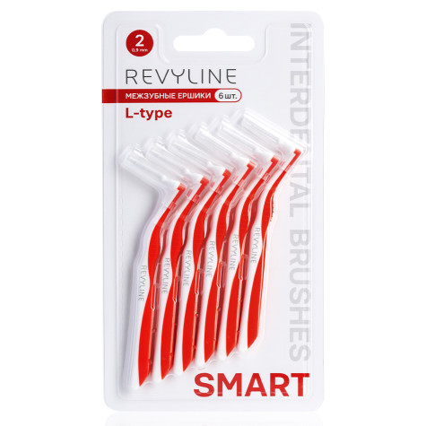 Ершики межзубные Revyline Smart L-type, размер 2 (0,50 мм) красные, 6 шт. и по всему Узбекистану в интернет-магазине Revyline.uz